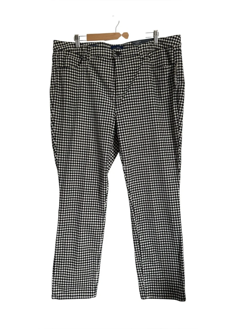 Talbots Black and White Gingham Straight Leg Pants